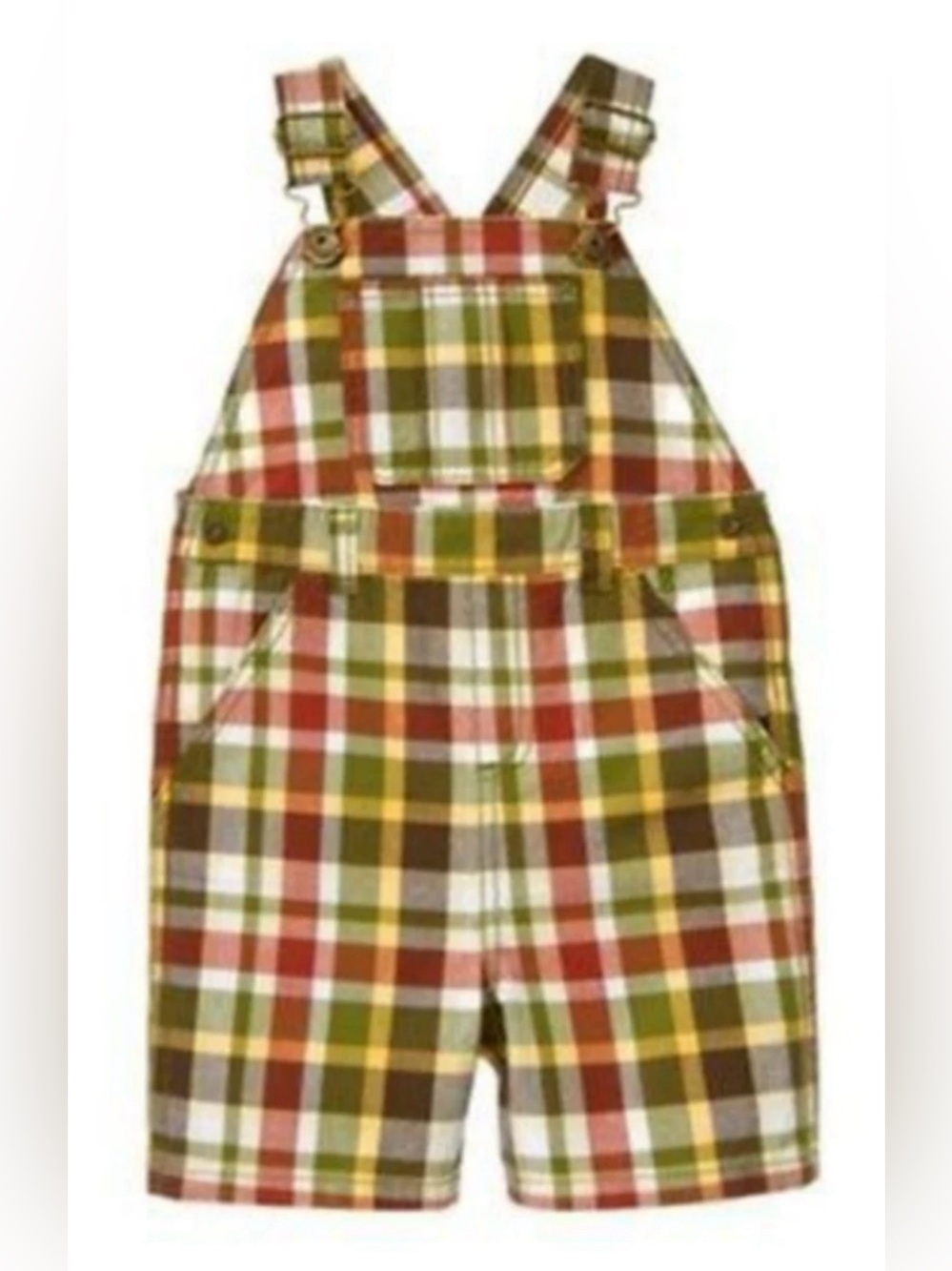 NWT Gymboree Outback Adventure Plaid Overalls w/ Chest Pocket - Multicolor 3-6mo